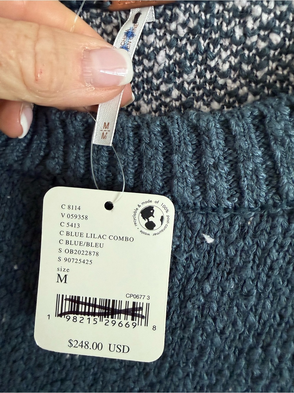Free People Daisy Intarsia Crewneck Sweater - Pink & Navy - Picture 2 of 5